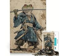 Puzzle Samurai Frog 1000 pièces pour Adultes, Jeu de logique Fine, Loisirs, Bords Nets, Objet de Collection (38x26cm)