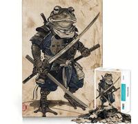 Puzzle Samurai Frog 1000 pièces pour Adultes Stimule la mémoire, soulage l'anxiété, Bords précis, Surprise de Noël (38x52cm)