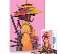 Puzzle Samurai Girl 1000 pièces pour Adolescents, Jeu de logique Stimulant, détente mentale, Bords Nets, Cadeau élégant (38x26cm)
