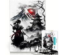Puzzle Samurai Girl Ink Wash pour Adultes, 1000 pièces, Jeu de réflexion, Anti-anxiété, pièce de Collection aux découpes soignées (38x26cm)