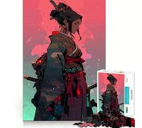 Puzzle Samurai Girl pour Adolescents, 1000 pièces, stimule la mémoire, Offre Un Divertissement Relaxant et de qualité supérieure (50x75cm) Cadeau élégant