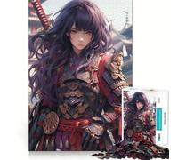 Puzzle Samurai Girl pour Adultes, 1000 pièces, Jeu de réflexion, Anti-anxiété, Objet de Collection aux découpes soignées (38x26cm)