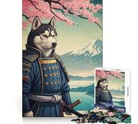 Puzzle Samurai Husky Mont Fuji pour Adolescents 1000 pièces Décoration Murale apaisante et Amusante aux découpes nettes (38x52cm)