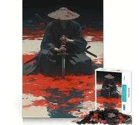 Puzzle Samurai in Blood 1000 pièces pour Adultes Stimulation de la mémoire et réduction de l'anxiété Cadeau Artistique à Assembler (38x52cm)