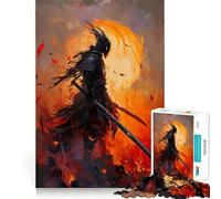 Puzzle Samurai in Flames 1000 pièces pour Adolescents, Jouet de logique Pure, Doux et Relaxant, découpe Nette, Belle œuvre d'art (38x52cm)