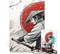 Puzzle Samurai Katana Sun 1000 pièces pour Adolescents Stimule la mémoire, Calme et évasion Motif à Assembler Surprise chaleureuse (38x26cm)
