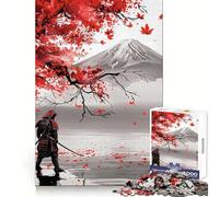 Puzzle Samurai Lake Yamanaka Red Sun pour Adolescents, 1000 pièces, pour stimuler la mémoire, Moments de sérénité, Cadeau d'anniversaire de qualité supérieure (38x52cm)