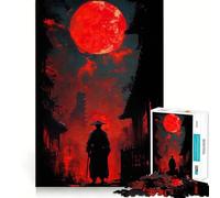 Puzzle Samurai Moon Japan de 1000 pièces pour Adultes Un Jeu de logique Fine, Relaxant et Amusant, aux Bords Nets, Un (38x26cm)