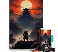 Puzzle Samurai Moon Japan pour Adolescents, 1000 pièces, Jeu de logique Stimulant, Divertissement d'intérieur, Bords de qualité supérieure, Cadeau mémorable (38x26cm)