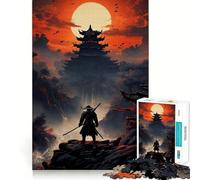Puzzle Samurai Moon Japan pour Adultes, 1000 pièces, Jeu de réflexion, Loisir Calme, à Assembler, Cadeau de Vacances (50x75cm)