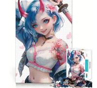 Puzzle Samurai Oni Girl 1000 pièces pour Adultes Stimulation de la mémoire et réduction de l'anxiété Cadeau Artistique à Assembler (38x26cm)