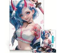 Puzzle Samurai Oni Girl pour Adultes, 1000 pièces, Jeu de réflexion, Loisir Calme, à Assembler, Cadeau de Noël (38x52cm)
