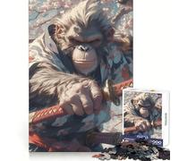 Puzzle Samurai Orangutan Resolve 1000 pièces pour Adolescents, Jeu de logique et de Sens, Passe-Temps Calme, Bords Lisses, Cadeau de qualité supérieure (38x26cm)