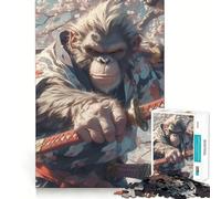 Puzzle Samurai Orangutan Resolve 1000 pièces pour Adultes, Jeu intellectuel, Divertissement apaisant, découpe précise, Cadeau de Noël (38x52cm)