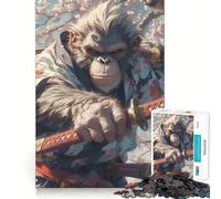 Puzzle Samurai Orangutan Resolve pour Adultes, 1000 pièces, Jeu de réflexion, Jouet Anti-anxiété, Objet de Collection aux découpes soignées (50x75cm)
