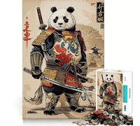 Puzzle Samurai Panda Adolescents 1000 Pièces Jeu de logique Stimulant Amusant en intérieur Bordure Premium Cadeau mémorable (38x26cm)