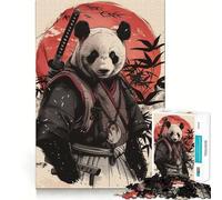 Puzzle Samurai Panda Uikyo 1000 pièces pour Adultes Stimule la mémoire Paisible et Amusant Découpe de qualité supérieure Cadeau mémorable (38x52cm)