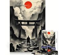 Puzzle Samurai Path to The Red Sun pour Adolescents, 1000 pièces, Jouet Anti-Stress Smart Reason, Bords tranchants, Cadeau d'anniversaire (38x52cm)