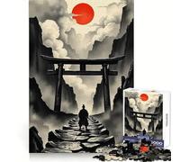 Puzzle Samurai Path to The Red Sun pour Adolescents, 1000 pièces, stimule la mémoire, se détend et s'amuse, découpe de qualité supérieure, Cadeau élégant (38x26cm)