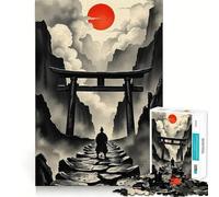 Puzzle Samurai Path to The Red Sun pour Adolescents, 1000 pièces, stimule la mémoire, se détend et s'amuse, découpe de qualité supérieure, Cadeau élégant (38x26cm)