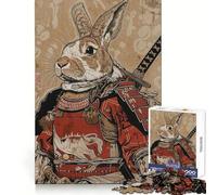 Puzzle Samurai Rabbit 1000 pièces pour Adultes Développement de la mémoire, Loisirs Doux, Design d'assemblage, Collection Artistique (38x52cm)
