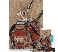 Puzzle Samurai Rabbit 1000 pièces pour Adultes Développement de la mémoire, Loisirs Doux, Design d'assemblage, Collection Artistique (38x52cm)