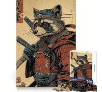 Puzzle Samurai Raccoon 1000 pièces pour Adolescents, Jeu de logique et de logique, Passe-Temps Calme, Bords Lisses, Cadeau de qualité supérieure (38x26cm)