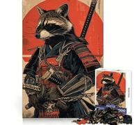 Puzzle Samurai Raccoon 1000 pièces pour Adolescents, Jeu de logique et de Train, Loisirs Amusants, découpe Lisse, Cadeau spécial (38x26cm)