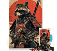 Puzzle Samurai Raccoon 1000 pièces pour Adolescents, Jeu de logique et de Train, Loisirs Amusants, découpe Lisse, Cadeau spécial (38x26cm)