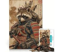 Puzzle Samurai Raccoon 1000 pièces pour Adultes, Jeu de réflexion, activité à la Maison, découpe Lisse, Surprise de Noël (38x52cm)