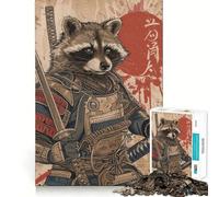 Puzzle Samurai Raccoon 1000 pièces pour Adultes, Jouet Intelligent et Amusant, décoration Murale aux Bords Lisses (38x52cm)