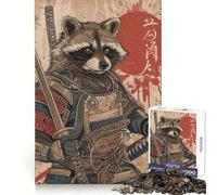 Puzzle Samurai Raccoon 1000 pièces pour Adultes, Jouet Intelligent et Amusant, décoration Murale aux Bords Lisses (38x52cm)