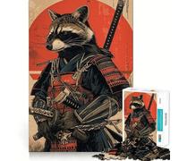 Puzzle Samurai Raccoon 1000 pièces pour Adultes Renforce la mémoire, soulage Le Stress, qualité supérieure, Cadeau d'anniversaire (50x75cm)