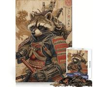 Puzzle Samurai Raccoon 1000 pièces pour Adultes Stimulation de la mémoire et réduction de l'anxiété Cadeau Artistique à Assembler (38x26cm)