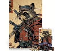 Puzzle Samurai Raccoon Difficile pour Adultes 1000 Pièces Jeu de Logique et d'Érudition pour Famille Découpe Précise Pièce de Collection (38x52cm)