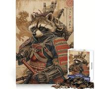 Puzzle Samurai Raccoon pour Adolescents 1000 pièces Décoration Murale apaisante et Amusante aux découpes nettes (50x75cm)