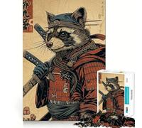 Puzzle Samurai Raccoon pour Adolescents, 1000 pièces, défi intellectuel, Jeu Relaxant et Amusant, découpe précise, Cadeau Festif (50x75cm)