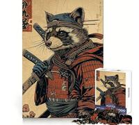 Puzzle Samurai Raccoon pour Adolescents, 1000 pièces, défi intellectuel, Jeu Relaxant et Amusant, découpe précise, Cadeau Festif (50x75cm)
