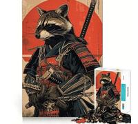 Puzzle Samurai Raccoon pour Adolescents, 1000 pièces, stimule la mémoire, Moments de sérénité, Cadeau d'anniversaire de qualité supérieure (38x52cm)