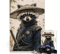 Puzzle Samurai Raton Laveur 1000 Pièces pour Adolescents Jeu de Logique et de Train Loisirs et Amusant Découpe Lisse Cadeau Spécial (38x26cm)