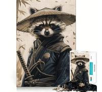 Puzzle Samurai Raton Laveur 1000 Pièces pour Adolescents Jeu de Logique et de Train Loisirs et Amusant Découpe Lisse Cadeau Spécial (38x26cm)