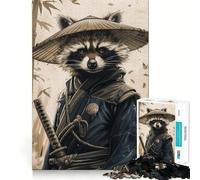 Puzzle Samurai Raton Laveur 1000 Pièces pour Adolescents Renforce la mémoire Paisible et Amusant Qualité supérieure (50x75cm)