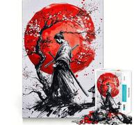 Puzzle Samurai Red Moon 1000 pièces pour Adolescents Jeu de logique et de réflexion Découpe précise (38x52cm)
