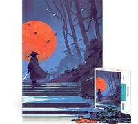 Puzzle Samurai Red Moon 1000 pièces pour Adolescents, Jeu de logique Puissant, Moments en Famille, Bords Nets, Surprise chaleureuse (50x75cm)
