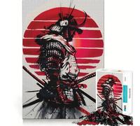 Puzzle Samurai Red Moon 1000 pièces pour Adultes Renforce la mémoire, apaise l'esprit, qualité supérieure, Surprise chaleureuse (38x52cm)