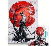 Puzzle Samurai Red Moon 1000 pièces pour Adultes Stimulation de la mémoire et réduction de l'anxiété Cadeau Artistique à Assembler (38x26cm)