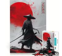 Puzzle Samurai Red Moon pour Adolescents, 1000 pièces, stimule la mémoire, se détend et s'amuse Découpe de qualité supérieure, Cadeau élégant (38x52cm)