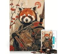 Puzzle Samurai Red Panda 1000 pièces pour Adolescents Améliore la mémoire Détente et créativité Bords précis Cadeau élégant (38x52cm)