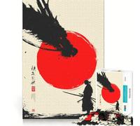 Puzzle Samurai Rising Sun pour Adultes, 1000 pièces, Jeu de réflexion, Anti-anxiété, Objet de Collection aux découpes soignées (38x26cm)