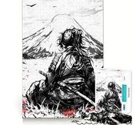Puzzle Samurai Ronin à l'encre Noire de 1000 pièces pour Adolescents, Jeu Intelligent, Jeu de Groupe, Assemblage d'image, décoration Murale (38x26cm)